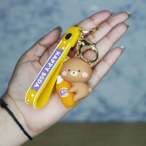 3D drink teddy Keychain