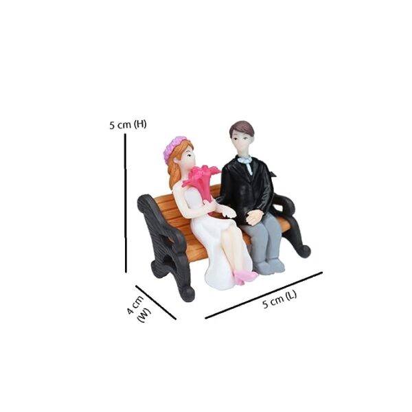 Set of 2 Bride Groom on Bench - Image 2