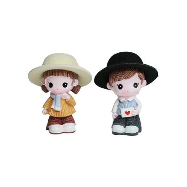 Set of 2 Love Couple with Hat Miniature - Image 2