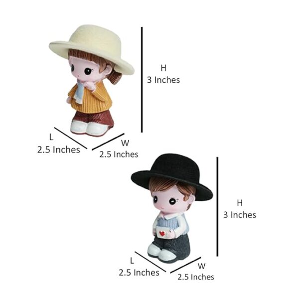 Set of 2 Love Couple with Hat Miniature - Image 3